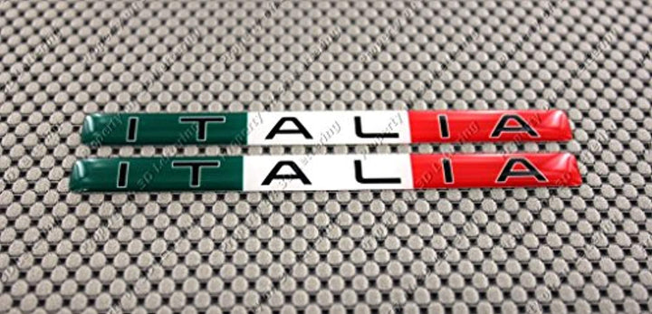 Italy Italia Flag Raised Clear Domed Decal Set 5"x 0.5"