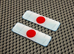 Japan  日本  Flag Clear Lens Raised Decal Set