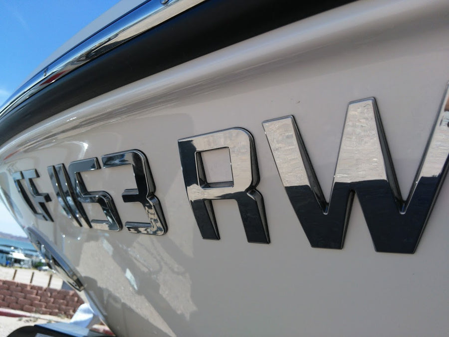 Sport Series Chrome Emblem Boat Registration Numbers 3D Raised LETTERING 16 PCS KIT