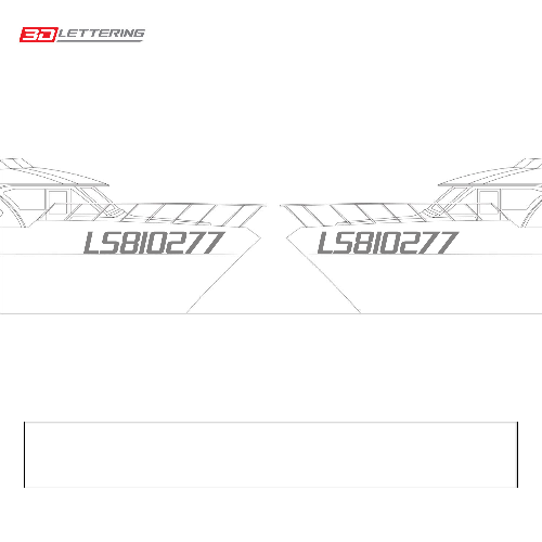 Sport Series Chrome Emblem Boat Registration Numbers 3D Raised Custom