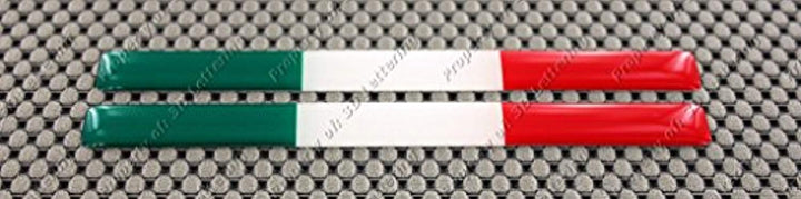 Italy Flag Raised Clear Domed Lens Decal Set 5"x 0.5"
