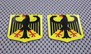 Germany Flag Crest Raised Clear Domed Lens Decal 2"x 2.36"