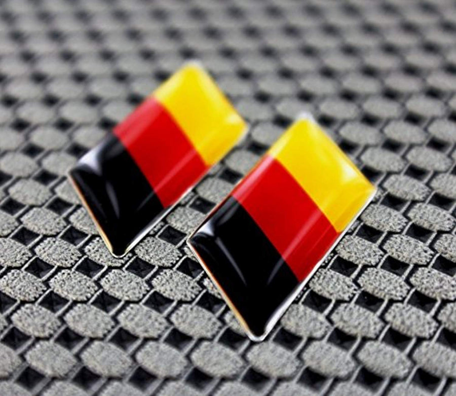 Germany Flag Raised Clear Domed Lens Decal Set Slanted 1.3"x 0.5"