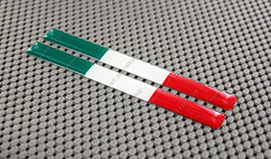 Italy Flag Raised Clear Domed Lens Decal Mini Set 3.5"x 0.35"
