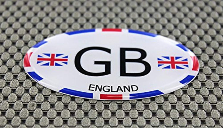 England Great Britain Raised Clear Domed Lens Decal Oval 3" x 1.75"