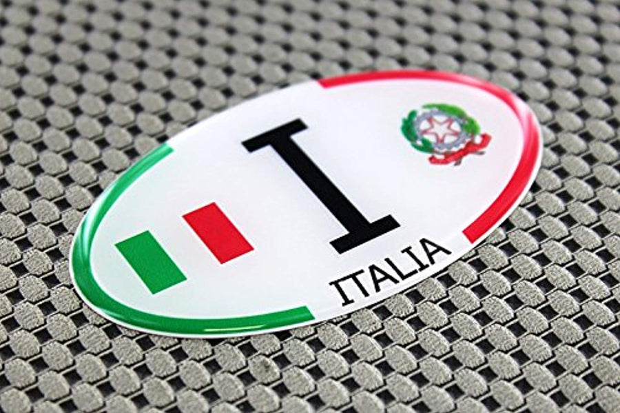 Italy Italia Flag Raised Clear Domed Lens Decal Oval 3"x 1.75"