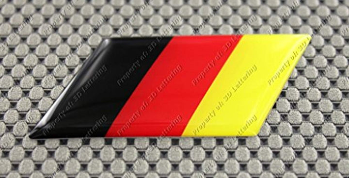 Germany Flag Raised Clear Domed Lens Decal Slanted 3"x 1.5"