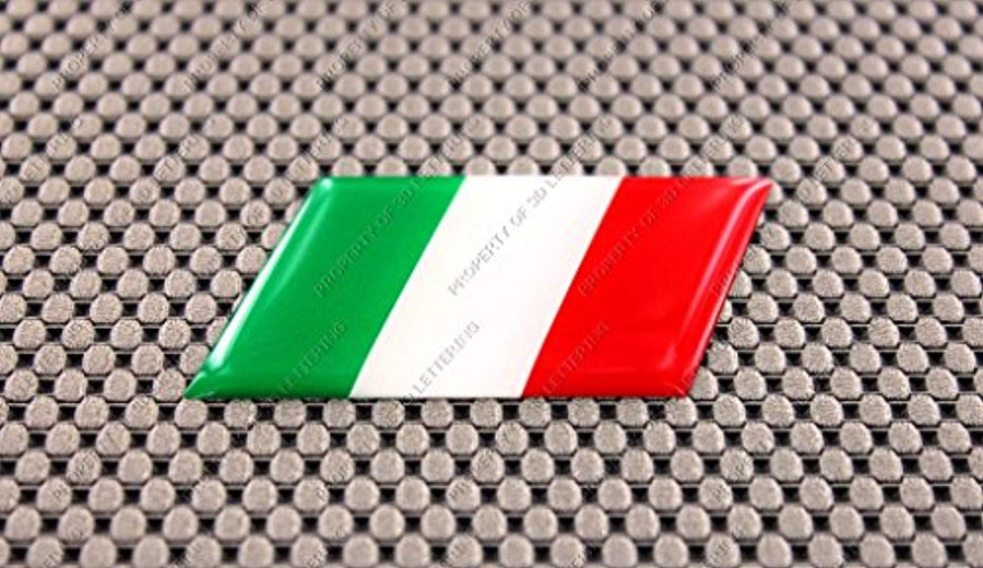 Italy Flag Raised Clear Domed Lens Decal 3"x 1.5"