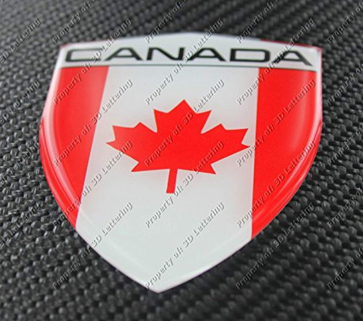 Canada Flag Raised Clear Domed Lens Decal 4.39"x 3.29"