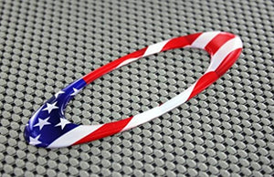 USA Flag Raised Clear Domed Lens Decal Oval 4.95"x 1.75"