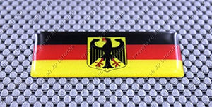Germany Flag Raised Clear Domed Lens Decal 3"x 1.4"