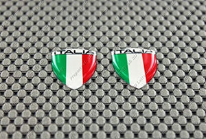 Italy Italia Flag Raised Clear Domed Lens Decal Mini Set 1.08"x 0.8"