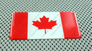 Canada Flag Raised Clear Domed Lens Decal 4"x 2.5"