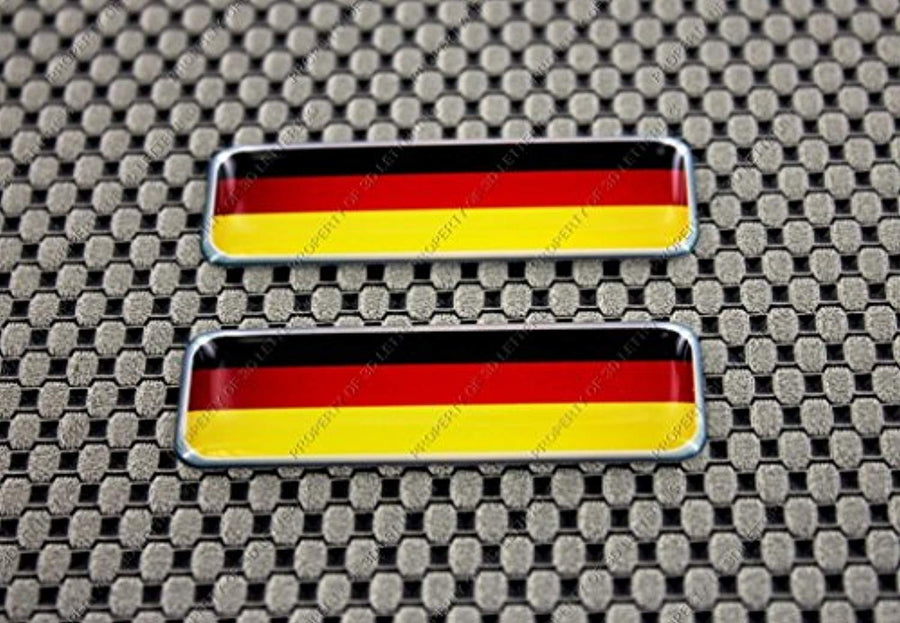 Germany Flag Raised Clear Domed Lens Decal Set 2.3"x 0.73"