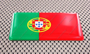 Portugal Flag Raised Clear Domed Lens Decal