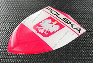 Poland Polska Flag Raised Clear Domed Lens Decal