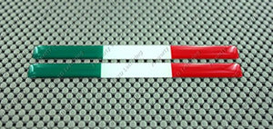 Italy Flag Raised Clear Domed Lens Decal Set 5"x 0.5"