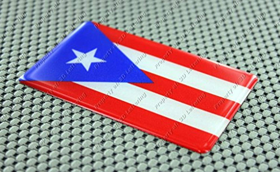 Puerto Rico Flag Raised Clear Domed Lens Decal