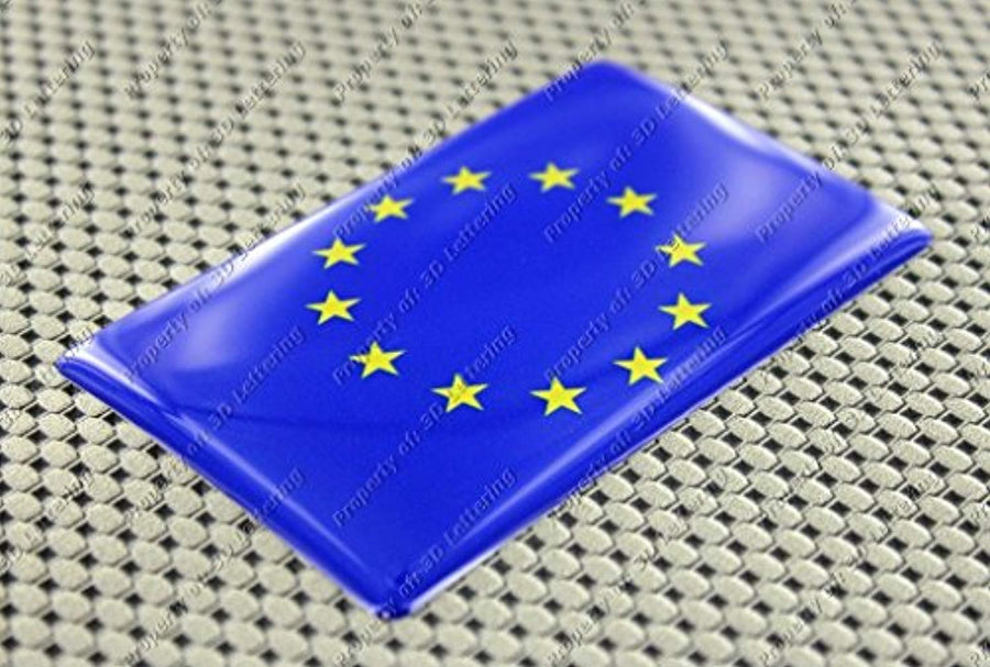 European Union Flag Raised Clear Domed Lens Decal