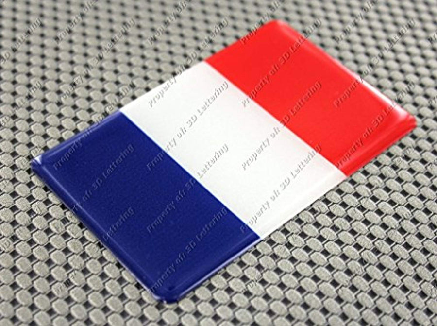 France Flag Raised Clear Domed Lens Decal 4"x 2.5"