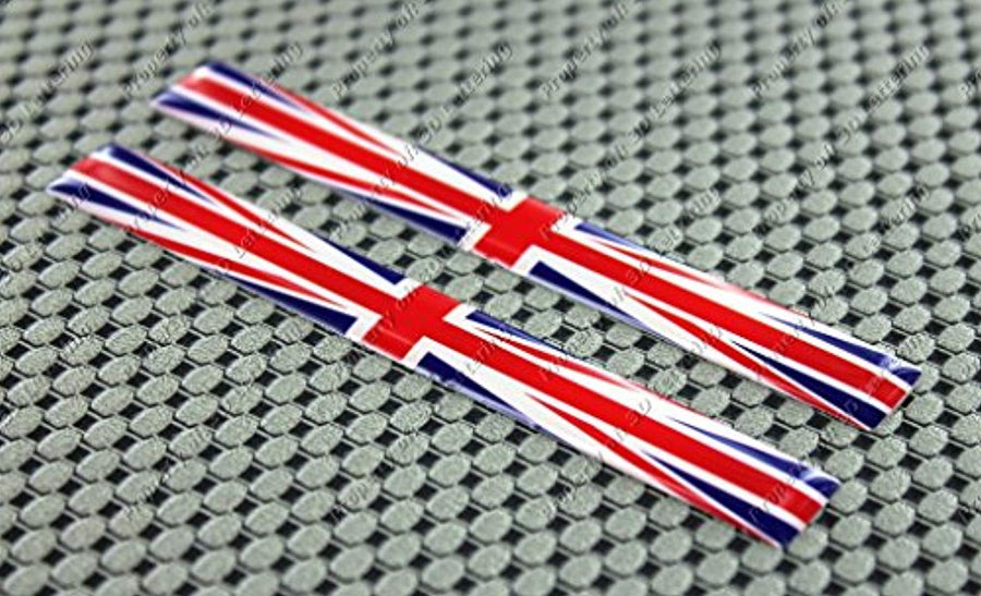 England Union Jack Flag Raised Clear Domed Lens Decal Set 4" x 0.5"