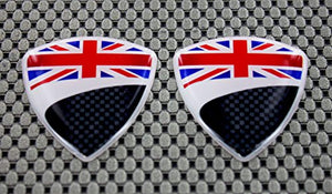 England Flag Raised Clear Domed Lens Decal Set 1.85"x 1.75"