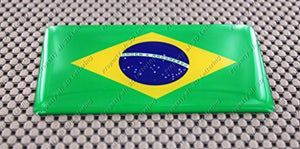 Brazil Flag Raised Clear Domed Lens Decal
