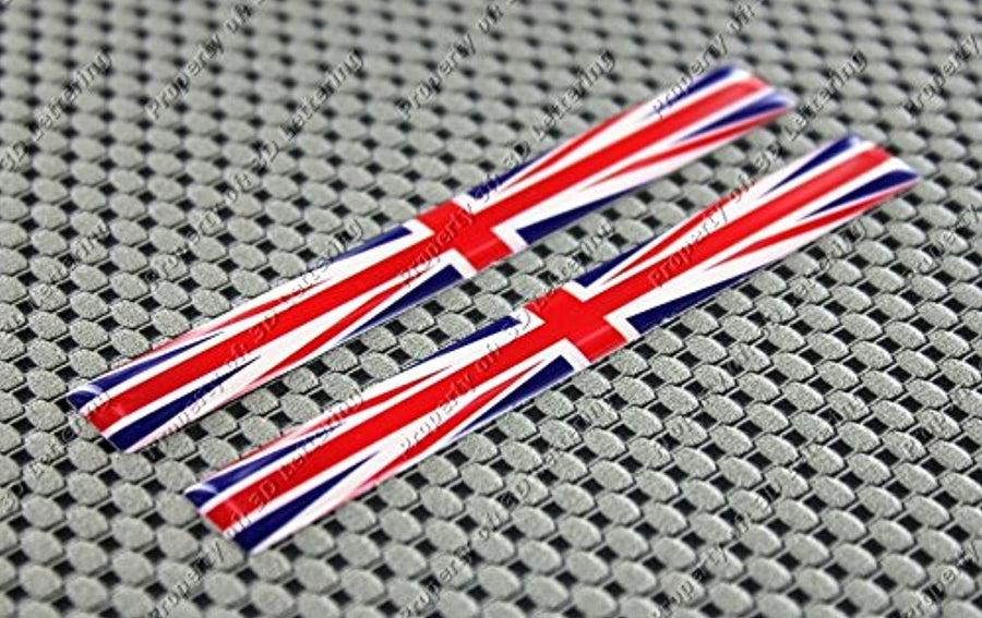 England Union Jack Flag Raised Clear Domed Lens Decal Set 4" x 0.5"