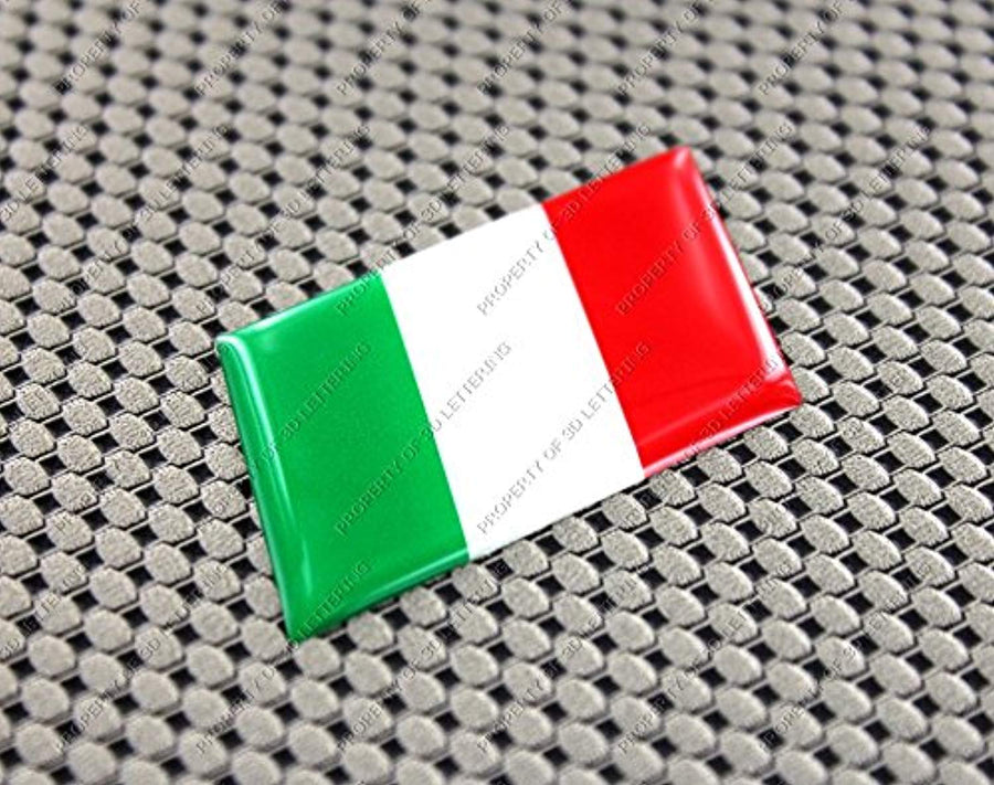 Italy Flag Raised Clear Domed Lens Decal 3"x 1.5"