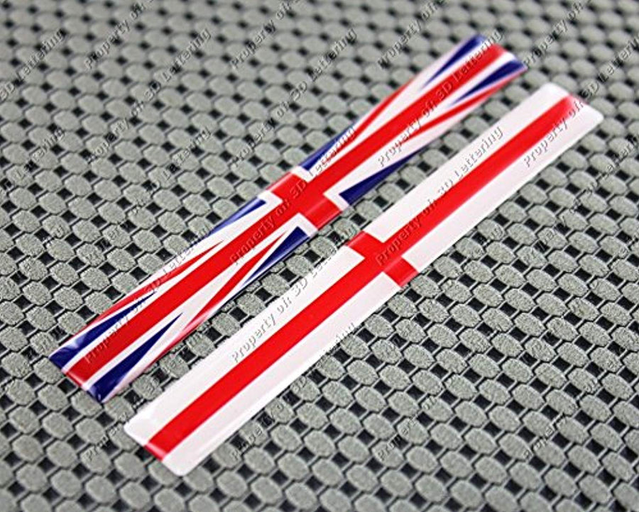 England Union Jack Flag Raised Clear Domed Lens Decal Set 4"x 0.5"