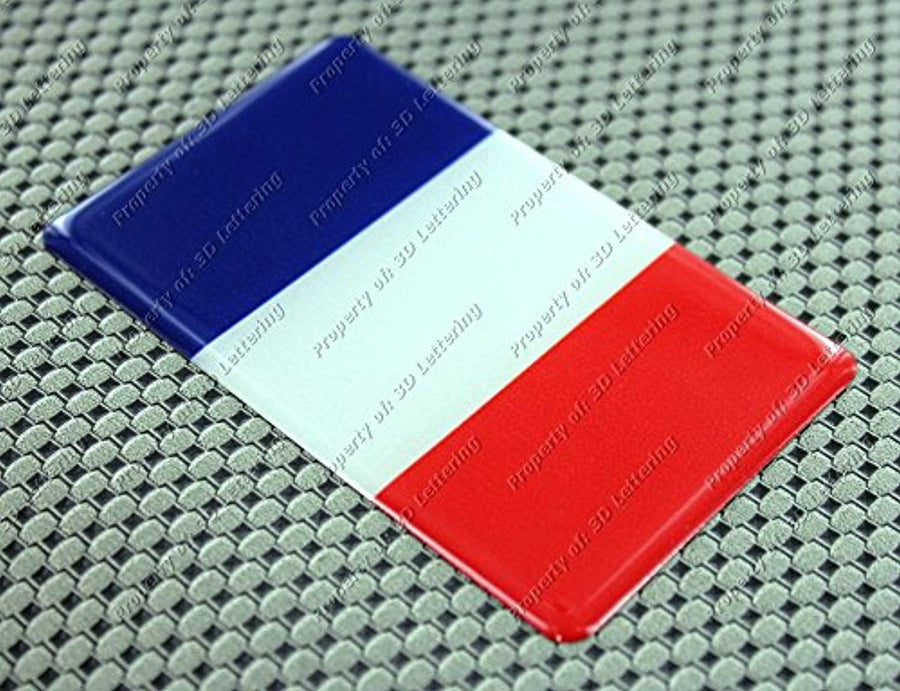 France Flag Raised Clear Domed Lens Decal 4"x 2.5"