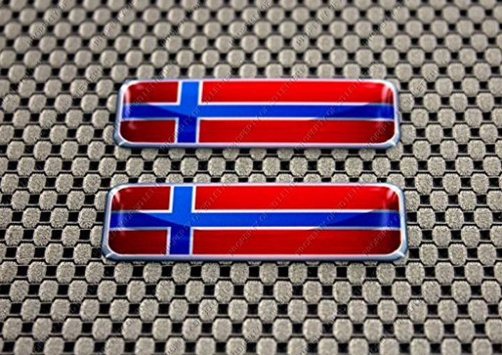 Norway Flag Raised Clear Domed Lens Decal Set