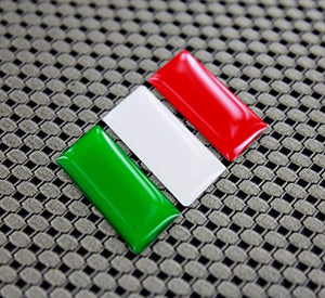 Italy Flag Raised Clear Domed Lens Decal 2.25" x 1.2"