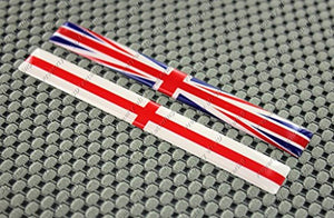 England Union Jack Flag Raised Clear Domed Lens Decal Set 4"x 0.5"