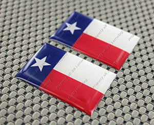Texas Lone Star Flag Raised Clear Domed Lens Decal Set