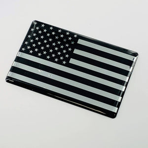 USA Flag Monochrome Raised Clear Domed Lens Decal 3"x 2"