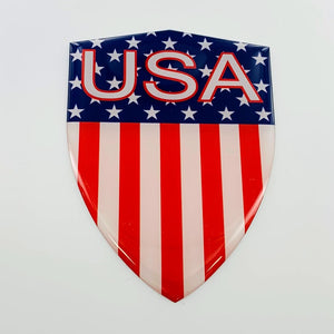 Stripes USA Flag Raised Clear Domed Lens Decal 3.2"x 4.4"