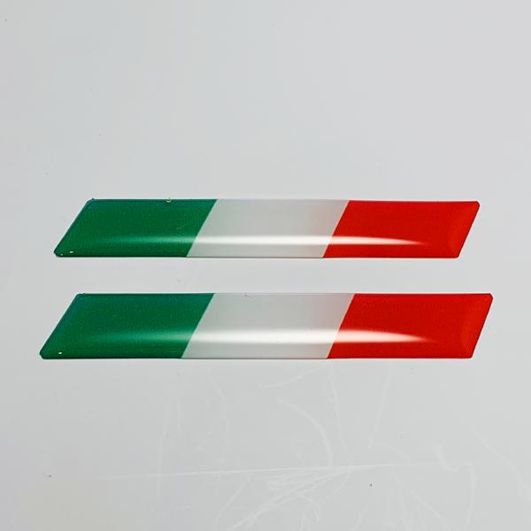 Italy Flag Raised Clear Domed Decal Set 4"x 0.5"