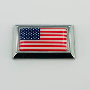 USA Flag  Chrome Emblem Badge 2.25" x 1.40"