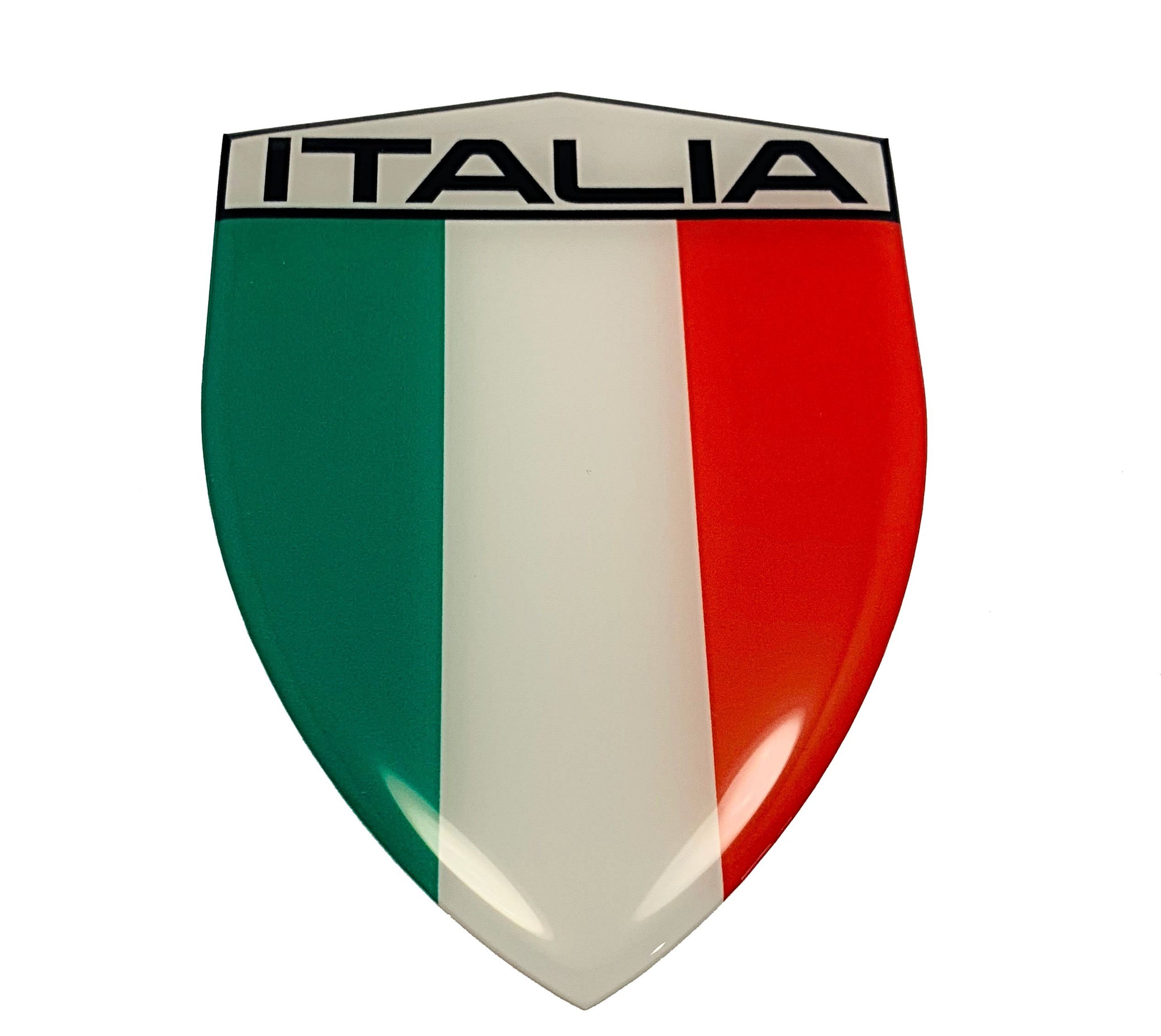 ITALIAN ITALY FLAG CAR & MOTORCYCLE RAISED CLEAR LENS STICKER