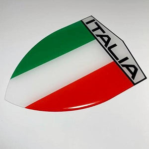 Italy Italia Flag Raised Clear Domed Lens Decal 3.2"x 4.36"