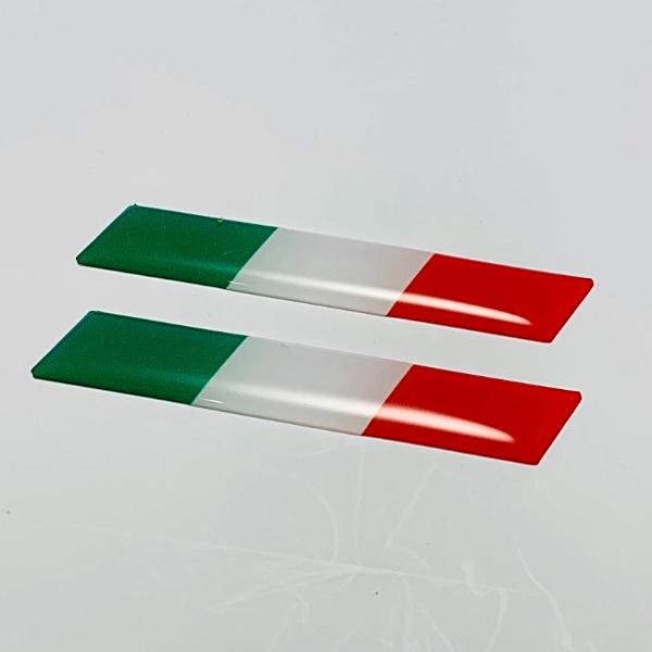 Italy Flag Raised Clear Domed Decal Set 4"x 0.5"