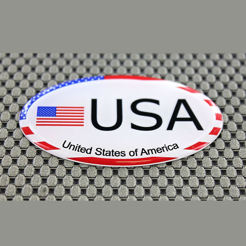 USA Flag Raised Clear Domed Lens Decal Oval 3"x 1.75"