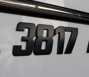 Matt Black Boat Registration Numbers Pro Speed Style 16 PCS