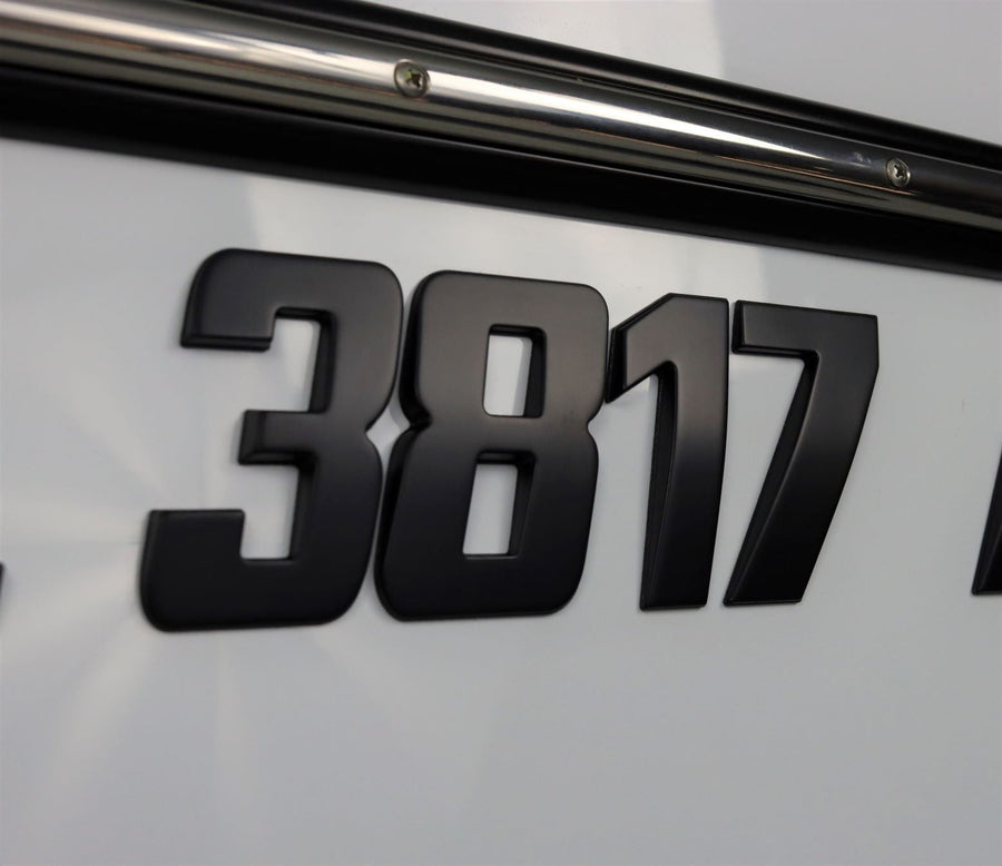 Matt Black Boat Registration Numbers Pro Speed Style Custom