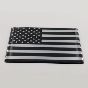 USA Flag Monochrome Raised Clear Domed Lens Decal 3"x 2"