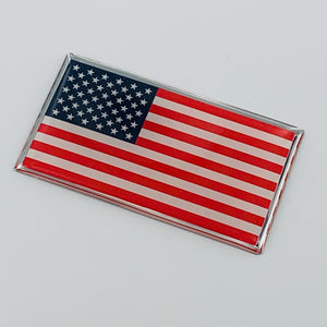 USA Flag Raised Clear Domed Lens Decal 3"x 1.65"